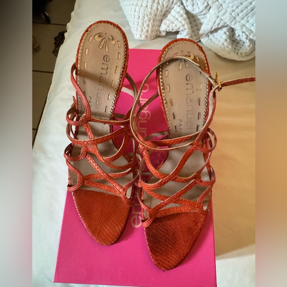 Vintage Emanuel ungaro python heels 8 1/2 - Picture 1 of 4